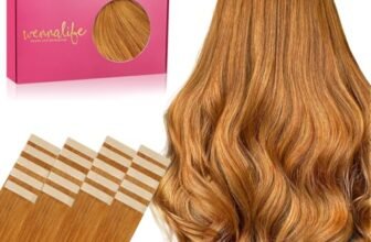 WENNALIFE Extension Capelli Veri Biadesivo, 20pz 45cm 50g Zenzero di Auburn Extension Biadesive Capelli Veri Lisci Remy Tape in Hair Extensions Capelli Setosi