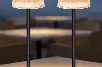 Alinana Lampada da Tavolo Senza Fili, 2 Pezzi Lampada da Tavolo LED Solare Ricaricabile, Dimmerabile, 3CCT, IP67 Impermeabile, Per Giardino, Terrazza, Tavolo da Pranzo, Soggiorno