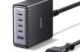 UGREEN Zapix Nexode Caricatore Retrattile USB C 65W GaN Caricatore Rapido a 3 porte PPS 45W Caricatore da Viaggio Compatibile con MacBook Pro/Air, serie Galaxy S-A, iPhone 17 Pro Max Air/Serie 16-12