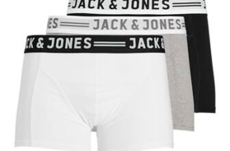 JACK & JONES Sense Trunks 3-pack Boxer, Grigio (Light Grey Melange), Large (Pacco da 3) Uomo