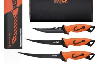 Golden Bird coltello per sfilettare pesce 5Cr15mov 4 set coltello sfilettare pesce affilato a codolo intero coltello da cucina giapponese con fodero