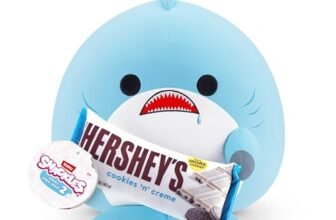 Snackle Serie 2 Snackle da 20 cm di ZURU, peluche batuffoloso, Shark (Hershey, Cookie n Cream)