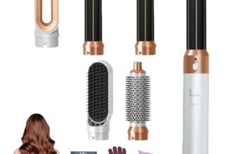 Bellora Beauty Milano MultiStyler 5 in 1, Spazzola Asciugacapelli Rotante Lisciante for Capelli, Air Styler Set for Capelli Ricci, Lisciante, Asciugare (Bianco)