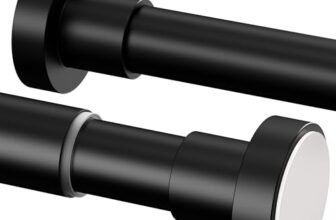 Bastone Tenda a Pressione Senza Forare Bastone Tenda Estensibile Asta Tenda a Pressione, Adatto per Bagno Doccia Camera Tende, Lunghezza 69-90 cm, Ø25 mm, Nero