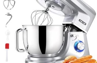 CHeflee Impastatrice Planetaria 2000W Impastatrice Professionale,8 L Ciotola in Acciaio inox,6 Velocità,Ad Coperchio Antipolvere con,Sbattitore,Frusta,Gancio per Impastare Multifunzione Mixer