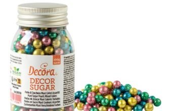 Decora 2081158 Confezione Da 100 G Perle Di Zucchero Maxi Colori Met Assortiti 7 Mm