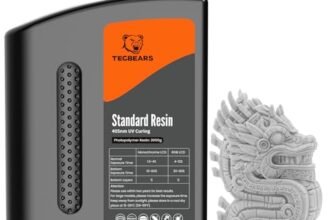 TECBEARS Resine Standard Stampante 3D Grigio 2KG, Alta Precisione, Eccellente Fluidità e Bassa Contrazione Resina UV 405 nm per Stampanti 3D LCD/DLP/SLA