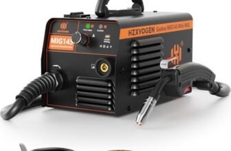 Saldatrice a Filo Continuo No Gas, 145A Mini Saldatrice Portatile con 1kg di filo animato 0,8 mm, Inverter Saldatrice MIG