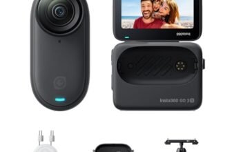 Insta360 GO 3S Nero Notte (128GB) – Cam 4K per vlogging, POV a mani libere, montaggio magnetico, stabilizzazione, 140 minuti di autonomia, impermeabilità fino a 10 m, editing IA