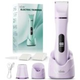 Hair Remover Razor Bikini Trimmer for Women, Painless Waterproof Electric Foil Shaver for Leg Body Armpit Facial, Cordless Ceramic Blade with USB Charging Dock, Travel Size Gifts for Her,Purple