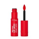 Rimmel London, Thrill Seeker Lip Latex, Rossetto liquido, Lucidalabbra, Colore labbra, Rossetto con acido ialuronico, Tinta labbra, Morbidezza e lucentezza, Vitamina E, Aloe Vera, 6 ml, 350 Spicy