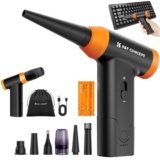K&F CONCEPT 2 in 1 Soffiatore Aspiratore 150000RPM, Aria Compressa Elettrico 5000mAh, Air Duster Spolverino Motore Brushless, per Fotocamera, Auto, PC, Tastiera, All’aperto, Casa