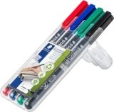 Staedtler 318 WP4. Rotuladores de punta fina Lumocolor. Estuche con 4 colores.