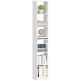 Hzuaneri Libreria a 6 Ripiani, Scaffale Libreria, 24 x 30 x 183 cm, per Soggiorno Studio Ufficio Camera da Letto, Bianco BC09603X