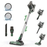 Vactidy V9 Aspirapolvere Senza Fili, 30KPa Scopa Elettrica Senza Fili, 250W Motore Brushless con Batteria Rimovibile, 45 Minuti Autonomia per Peli Animali/Tappeti/Pavimenti