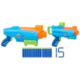 Nerf Elite Junior – Set Ultimate Starter, 2 blaster in gommapiuma facili da usare, 15 dardi Nerf Elite, 2 bersagli, per giochi all’aperto