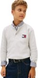 Tommy Hilfiger Boys Heritage Henley Waffle Tee LS KB0KB10166 Grey (Mid Grey Heather) 14 Years