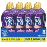 Vernel Aromatherapy Sogni di Loto, Ammorbidente Lavatrice Concentrato, Sensazione di Profumo come appena lavato, 8 x 46 lavaggi, totale 368 lavaggi
