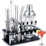 Kit Cocktail, Ohuhu 17 Pezzi Set Set Cocktail Acciaio Inossidabile, Kit Barman con Acrilico Soporte, Shaker Cocktail Professionale, Grande Regalo per Bar Feste Natale