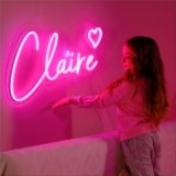 Insegna al scritte neon personalizzata, scritta led personalizzabile insegna luminosa per da parete decorazione camera da letto matrimonio compleanno festa negozio nome luci logo regalo