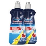 Finish Brillantante Lavastoviglie al Limone, 2 Prodotti da 500 ml di Brillantante, Additivo Lavastoviglie per Stoviglie Splendenti e Asciutte (Confezione da 2)