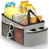 Romon Organizzatore Auto, Accessorio Universale Sedile Posteriore, Scatola Bambini, per Sedili Posteriori e Frontali, Giocattoli, Libri, Snack, Grigio