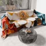 PETTI Artigiani Italiani – Telo Arredo in Microfibra, Copritutto, Copridivano 220×270 cm, Fantasia Floreale 05 10 | Telo Protettivo Lavabile, Copriletto e Copritavolo Multiuso per Divani