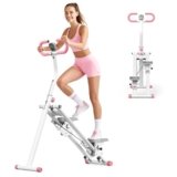 Stepper 2025 per esercizi da palestra a casa, macchina da arrampicata verticale con resistenza regolabile a 3 livelli, trasmissione incrociata con schermo LCD, pedale portatile pieghevole, manubrio