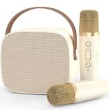 MEGUO Mini Karaoke Machine Microphone,Fun Toys Christmas Birthday Gifts for Adult Kids/Toddler Boys Girls 3 4 5 6 7 8 9 10 11 12+,Portable Bluetooth Speaker with 2 Wireless Microphone
