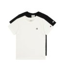 Champion Legacy Legacy Champion Basics B – S-S 2-Pack Crewneck T-Shirt, Bianco/Nero, 9-10 Anni Bambino FW23