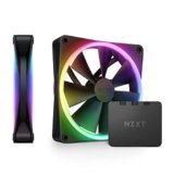 NZXT F140 RGB Duo Twin Pack – RF-D14DF-B1-2 ventole RGB a due lati da 140 mm con controller – 20 LED indirizzabili individualmente – Flusso d’aria e pressione statica bilanciati – Nero