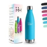 Borraccia Termica, 500 ml Senza BPA, Borraccia, Isolamento Sottovuoto a Doppia Parete, Borracce Acciaio Inox, 18/8 Acciaio Inossidabile, Bottiglia Termica per Scuola, Viaggi, Campeggio – Cielo blu