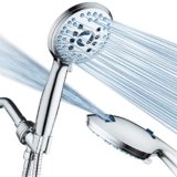 AquaCare High Pressure 8-mode Handheld Shower Head – Anti-clog Nozzles, Built-in Power Wash to Clean Tub, Tile & Pets, Extra Long 6 ft. Stainless Steel Hose, Wall & Overhead Brackets