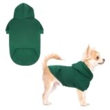 KOOLTAIL Basic Dog Hoodie – Soft & Warm Pet Hoodie Sweater with Leash Hole and Pocket, Dog Winter Coat, Cold Weather Clothes Sweatshirt for Small Medium Large Dogs Puppy Cat Boys Girls Deep Green S