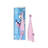 FOREO issa 4 baby – Set spazzolino elettrico sonico in silicone per bambini, setole bifacciali, pulizia denti, massaggio gengivale, 12 mesi di cura con testina extra, 240 giorni batteria, portatile