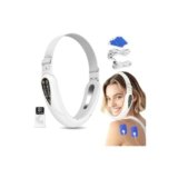 Massaggia Forma V Elettrica + Elettrostimolatore 2026 Versione – Riduttore Doppio Menton e Massaggia EMS per Viso Tonico con Fototerapia Rosso e Blu (5 Modalità Terapia) + Comando a Distanza (Bianco)