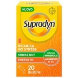 Supradyn Ricarica No Stress, Integratore Multivitaminico Antistress Adulti con Magnesio, Vitamine B, Rhodiola Rosea e Melissa, 20 Bustine Limone