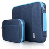 Voova Laptop Sleeve Case 15.6 Inch Compatible with MacBook Air 15 M2/M3/M4, MacBook Pro 15/16, 15-16″ Hp Lenovo Dell Acer, 2 in 1 Waterproof Computer Bag with Detachable Accessory Pouch, Navy Blue