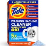 Washing Machine Cleaner by Tide, Washer Machine Cleaner with Oxi for Front and Top Loader Washer Machines, Deep Cleaning Residue & Odor Eliminator, 5 Month Supply (Packaging May Vary)