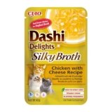 INABA Dashi Delights Silky Broth, Cibo Umido per Gatti con Pollo e Formaggio, Brodo di Pesce, Ricco di Proteine, Ingredienti Naturali, Pasto Complementare, 1 Confezione da 40 g