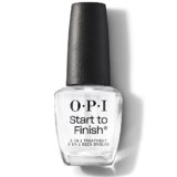 OPI Start to Finish – Trattamento smalto 3 in 1, base, top coat, rinforzante per unghie – Vitamina A ed E, formula vegana (15ml)