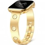 MOINSPIRE Gold Watch Bands for Women Compatible Apple Watch 40mm 41mm 38mm 42mm(S10/11) Adjustable Dressy Metal Jewelry Bracelet Strap for iWatch Series 11 10 9 8 7 6 5 4 3 2 1 SE