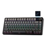 EPOMAKER X Aula F75 MAX Tastiera Meccanica Senza Fili con Schermo TFT e Manopola, Tastiera a Gasket con Layout 75% US, Tastiera da Gioco Hot-Swap per PC/Mac/Linux (Nero, Reaper Switch)