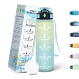 Mulbijeo Borraccia Palestra 500ML, Semplice e Portatile, Borraccia Bambini, Riutilizzabile, Borracce Motivazionale, A Prova di Perdite, Borracce per Corsa, Lavoro, Scuola, Campeggio