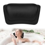 Cuscino per vasca da bagno con ventose nero, comodo tappetino idromassaggio, vasca idromassaggio, vasca idromassaggio, vasca idromassaggio, cuscino ergonomico per vasca da bagno (nero)