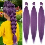 YDDM Capelli Per Treccine Africane Extension Trecce Viola Braids Extension 20 Pollici 3packs Extension Per Treccine Africane Extension Capelli Per Trecce (20Pollice, Lavender#)
