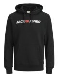 JACK & JONES Jjecorp Logo Sweat Hood Noos Felpe con cappuccio, Nero (Black Detail: Reg Fit), S Uomo