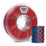 R3D Filamento per stampante 3D PLA seta bicolore, coestrusione, 1,75 mm, 1 kg, stampa ad alta velocità 30-370 mm/s, precisione dimensionale +/- 0,02 mm, bobina di plastica da 1 kg(Seta Blu-Rosso)