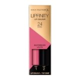 Max Factor Lipfinity Lip Colour Rossetto a Lunga Durata 2 in 1 con Finish Lucido, Rossetto Liquido e Balsamo Idratante per Labbra Morbide e Lucenti – 022 Forever Lolita, 2,3 ml + 1,9 g