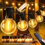JEYMORKEY Catena Luci da Esterno Giardino – G40 65Ft 20M LED Lampadine Esterno Filo IP44 Lucine da Esterno Giardino 20 Metri Luce Catena Luminosa Fila Catene Esterno Gazebo Lampade per Terrazzo